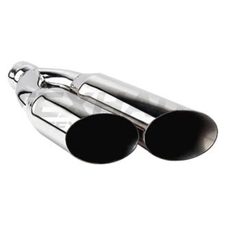 Different Trend® - Hi-Polished Series Stainless Steel Sideways Round Angle Cut Dual Exhaust Tip (2.5" Inlet, 18" Length)