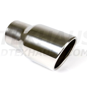 Different Trend® - Hi-Polished Series Stainless Steel Round Rolled Edge Angle Cut Exhaust Tip (2.5" Inlet, 3.5" Outlet, 6.5" Length)