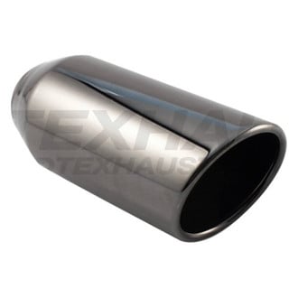 Different Trend® - Black Chrome Series Round Rolled Edge Slant Cut Exhaust Tip (2.5" Inlet, 4" Outlet, 9" Length)