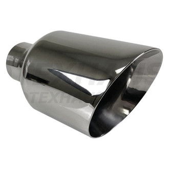 Different Trend® - Hi-Polished Series Stainless Steel Round Angle Cut Double-Wall Exhaust Tip (2.5" Inlet, 5" Outlet, 9" Length)