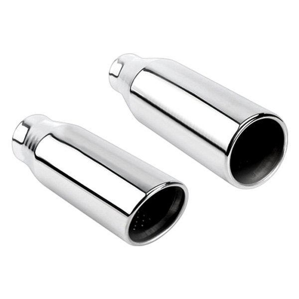 Different Trend® - Hi-Polished Series Stainless Steel SUV Style Round Resonated Angle Cut Exhaust Tip