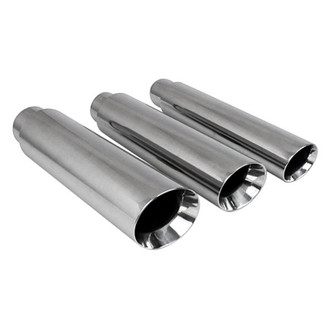 Different Trend® - Hi-Polished Series Stainless Steel Round Angle Cut Double-Wall Exhaust Tip (3" Inlet, 4" Outlet, 16" Length)