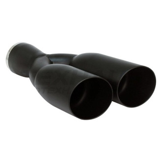 Different Trend® - Black Powder Coated Series Sideways Round Angle Cut Dual Exhaust Tip (3" Inlet, 13.5" Length)