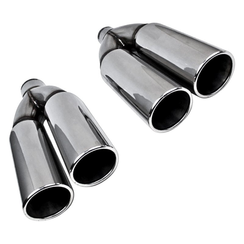 3 Inlet Stainless Steel Rectangle Out Roll Edge Angle Cut Exhaust Tip