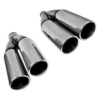 Different Trend® - Hi-Polished Series Stainless Steel Round Straight Cut Dual Exhaust Tip (3" Inlet, 4" Outlet, 18.75" Length)