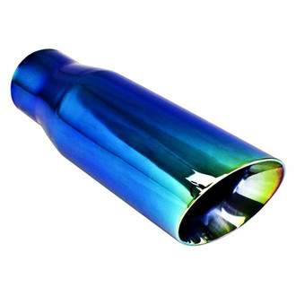 Different Trend® - Color Burned Series Round Angle Cut Double-Wall Exhaust Tip (3" Inlet, 4" Outlet, 12" Length)