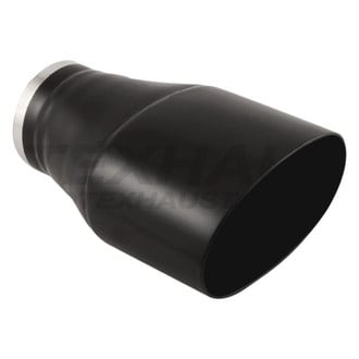 Different Trend® - Black Powder Coated Series Oval Straight Cut Double-Wall Exhaust Tip (3" Inlet, 8" Length)