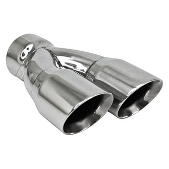 Different Trend® - Hi-Polished Series Stainless Steel Driver or Passenger Side Round Angle Cut Dual Exhaust Tip (3" Inlet, 9.5" Length)