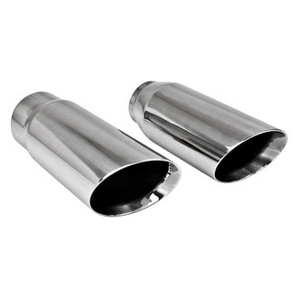 Different Trend® - Hi-Polished Series Stainless Steel Round Angle Cut Double-Wall Exhaust Tip (3" Inlet, 3.5" Outlet, 9" Length)
