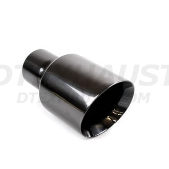 Different Trend® - Black Chrome Series Round Slant Cut Double-Wall Exhaust Tip (3" Inlet, 5" Outlet, 9" Length)