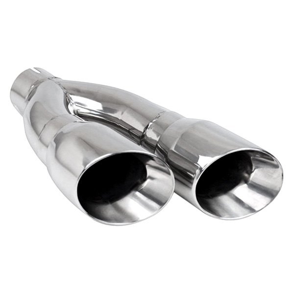 Different Trend® - Hi-Polished Series Stainless Steel Side Way Round Angle Cut Dual Exhaust Tip