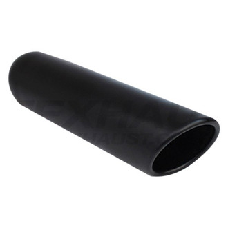 Different Trend® - Black Powder Coated Series Passenger Side Round Rolled Edge Slant Cut Exhaust Tip (3" Inlet, 4" Outlet, 12" Length)