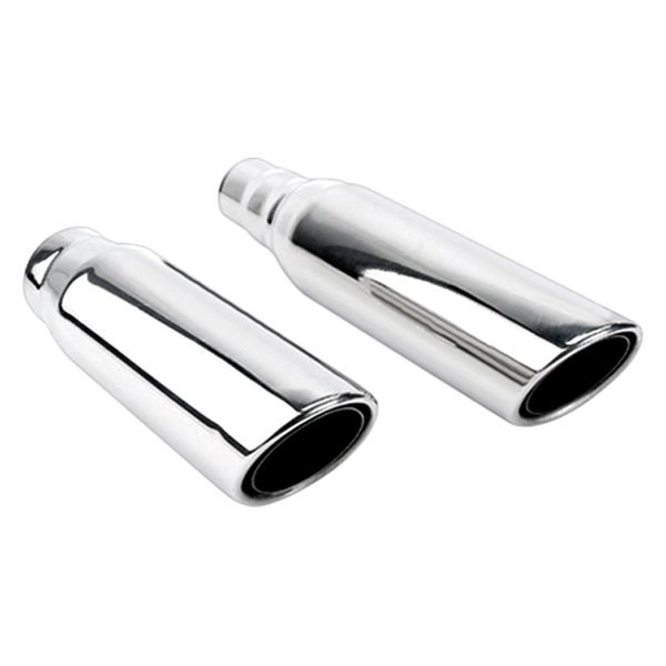 Different Trend® - Hi-Polished Series Stainless Steel Round Double Layer Rolled Edge Angle Cut Exhaust Tip