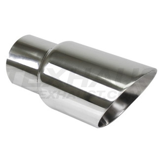 Different Trend® - Hi-Polished Series Stainless Steel Round Angle Cut Double-Wall Exhaust Tip (3" Inlet, 4" Outlet, 8" Length)