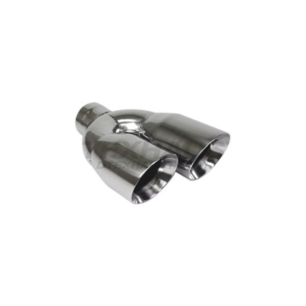 different trend dt 30483l hi polished series stainless steel driver side staggered round angle cut dual exhaust tip 3 inlet 12 length