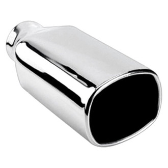 Different Trend® - Hi-Polished Series Stainless Steel Oval Straight Cut Double-Wall Exhaust Tip (3" Inlet, 12" Length)