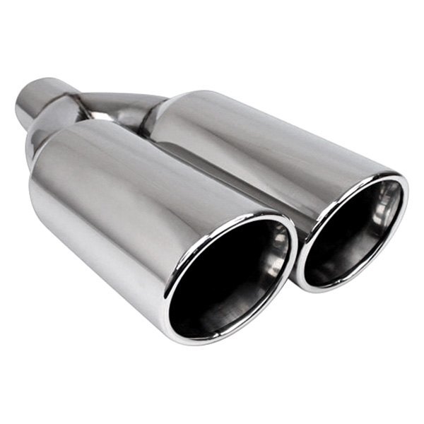 Different Trend® - Hi-Polished Series Stainless Steel Round Rolled Edge Straight Cut Dual Exhaust Tip
