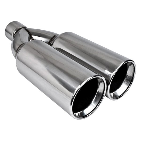 Different Trend® - Hi-Polished Series Stainless Steel Pencil Round Rolled Edge Straight Cut Dual Exhaust Tip