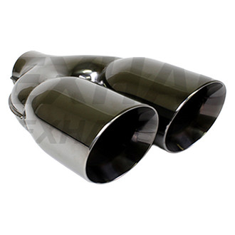 Different Trend® - Black Chrome Series Round Angle Cut Dual Exhaust Tip