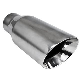 Different Trend® - Diesel Series Round Angle Cut Weld-On Double-Wall Exhaust Tip (4" Inlet, 5" Outlet, 12" Length)