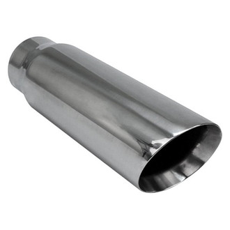 Different Trend® - Diesel Series Round Angle Cut Weld-On Double-Wall Exhaust Tip (4" Inlet, 5" Outlet, 15" Length)