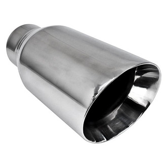 Different Trend® - Diesel Series Round Angle Cut Bolt-On Double-Wall Exhaust Tip (4" Inlet, 6" Outlet, 15" Length)