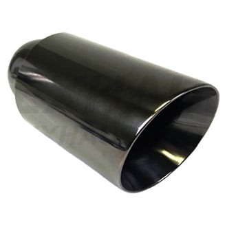 Different Trend® - Black Chrome Series Round Slant Cut Double-Wall Exhaust Tip (2.25" Inlet, 4" Outlet, 8" Length)