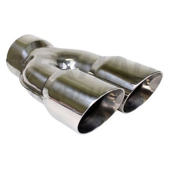 Different Trend® - Hi-Polished Series 409 SS Parallel Round Dual Exhaust Tip (2.5" Inlet, 9.5" Length)