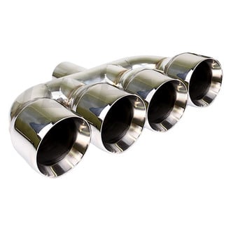 Different Trend® - Hi-Polished Series 304 SS Round Quad Exhaust Tip (2.5" Inlet, 10" Length)