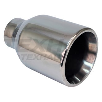 Different Trend® - Hi-Polished Series Stainless Steel Round Straight Cut Double-Wall Exhaust Tip (2.5" Inlet, 4.5" Outlet, 7.25" Length)