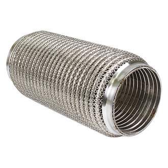 Different Trend® - Flexible Series Stainless Steel Quter Mesh Interlock Exhaust Pipe (3" Inlet, 3" Outlet, 4" Overall Length)