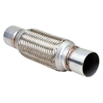 Different Trend® - Flexible Series Stainless Steel Double Braided Exhaust Pipe (3" Inlet, 6" Overall Length)