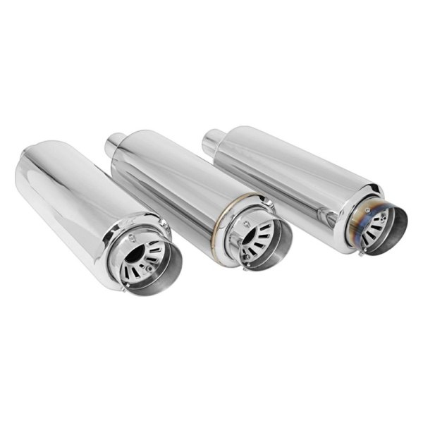 Different Trend® - Hi-Polished Series Stainless Steel Round Silver Exhaust Muffler
