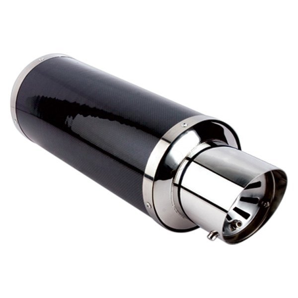 Different Trend® - Carbon Fiber Series Stainless Steel Round Black Exhaust Muffler