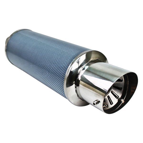 Different Trend® - Carbon Fiber Series Stainless Steel Round Blue Exhaust Muffler