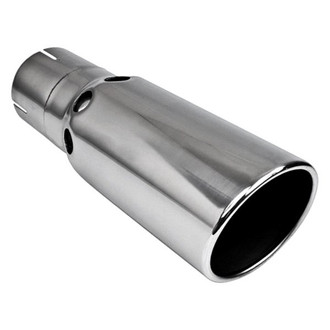 Different Trend® - Diesel Series U-Slotted Round Intercooler Rolled Edge Slant Cut Exhaust Tip (4" Inlet, 5" Outlet, 16" Length)