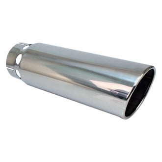 Different Trend® IUQ9405016RSL - Diesel Series Round Intercooler Rolled Edge Angle Cut U-Slotted Exhaust Tip (4" Inlet, 5" Outlet, 16" Length)