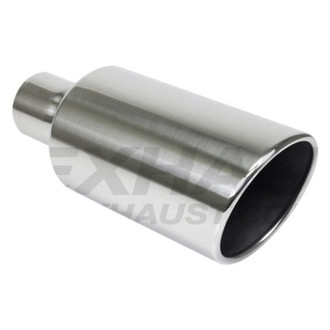 Different Trend® - Diesel Series Round Rolled Edge Slant Cut Exhaust Tip (2.5" Inlet, 5" Outlet, 12" Length)