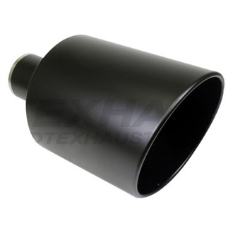 Different Trend® - Black Powder Coated Series Round Rolled Edge Slant Cut Exhaust Tip (4" Inlet, 10" Outlet, 18" Length)