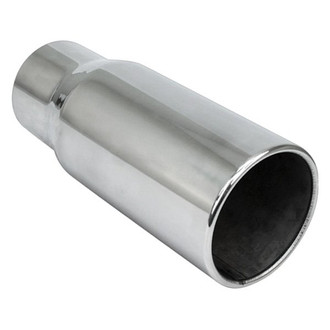Different Trend® - Diesel Series Pencil Round Rolled Edge Straight Cut Weld-On Exhaust Tip (4" Inlet, 5" Outlet, 12" Length)