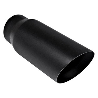 Different Trend® - Black Powder Coated Series Round Angle Cut Weld-On Exhaust Tip (4" Inlet, 5" Outlet, 12" Length)
