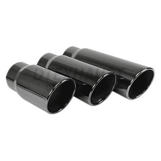 Different Trend® - Black Chrome Series Round Rolled Edge Angle Cut Exhaust Tip (4" Inlet, 6" Outlet, 15" Length)