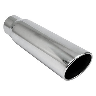 Different Trend® - Diesel Series Round Rolled Edge Angle Cut Weld-On Exhaust Tip (4" Inlet, 6" Outlet, 18" Length)