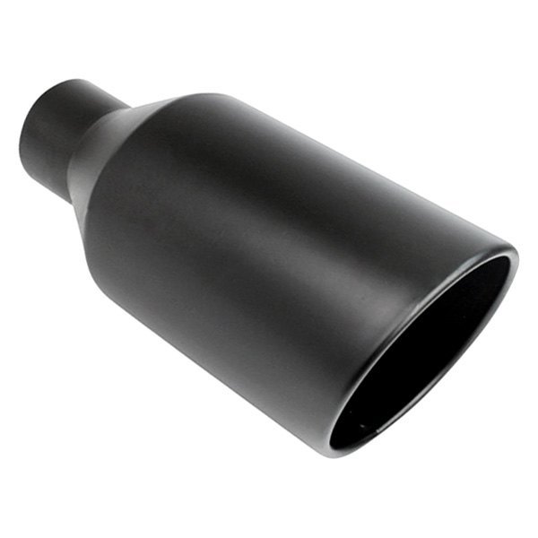 Different Trend® - Black Powder Coated Series Round Rolled Edge Angle Cut Exhaust Tip