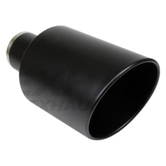 Different Trend® - Black Powder Coated Series Round Rolled Edge Slant Cut Exhaust Tip (4" Inlet, 8" Outlet, 15" Length)