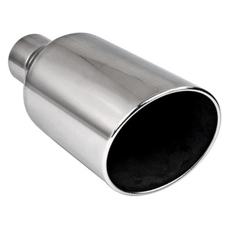 Different Trend® - Diesel Series Oval Rolled Edge Angle Cut Weld-On Exhaust Tip (4" Inlet, 8" Outlet, 18" Length)