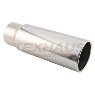 Different Trend® - Diesel Series Pencil Round Rolled Edge Straight Cut Bolt-On Exhaust Tip (5" Inlet, 6" Outlet, 18" Length)