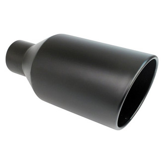 Different Trend® - Black Powder Coated Series Round Rolled Edge Slant Cut Exhaust Tip (5" Inlet, 7" Outlet, 18" Length)