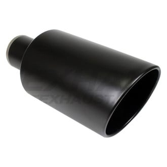 Different Trend® - Black Powder Coated Series Round Rolled Edge Slant Cut Exhaust Tip (5" Inlet, 8" Outlet, 18" Length)