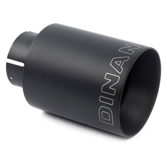 Dinan® - 304 SS Round Straight Cut Clamp-On Double-Wall Exhaust Tip